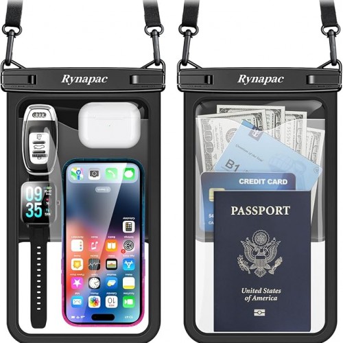 [Up to 10"] Large Waterproof Phone Pouch Bag - 2 Pack IPX8 Waterproof Phone Case for iPhone 17 16 15 Pro Max Galaxy S25 S24 Ultra, Touchscreen & Underwater Photography, Beach Cruise Travel Essentials