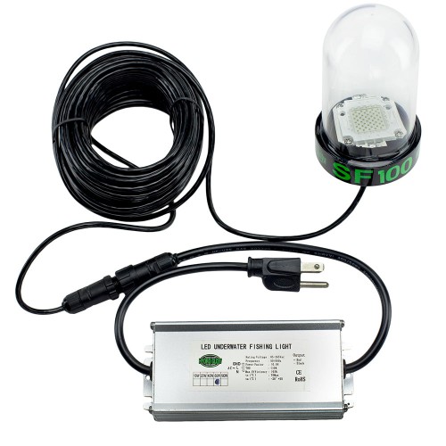 Hydro Glow SF100G 100W/120VAC Underwater Dock Light - Green Anchored To Bottom [SF100G]